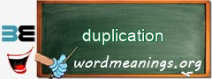 WordMeaning blackboard for duplication